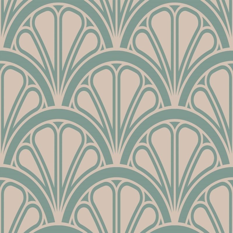 Papel de Parede Adesivo Geométrico Conchas Art Deco N014029 - Papel na Parede