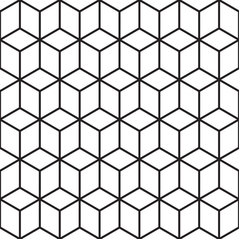 Papel de Parede Adesivo Geométrico Cubos 3D Colorir N017056 - Papel na Parede