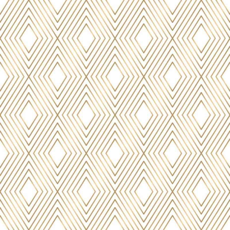 Papel de Parede Adesivo Geométrico Dourado e Branco N04230 - Papel na Parede