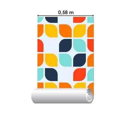 Papel de Parede Adesivo Geométrico Folhas 74772347 - Papel na Parede