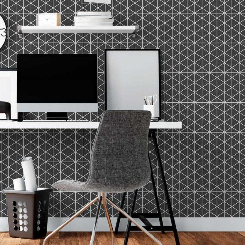 Papel de Parede Adesivo Geométrico Linhas PB N06150 - Papel na Parede