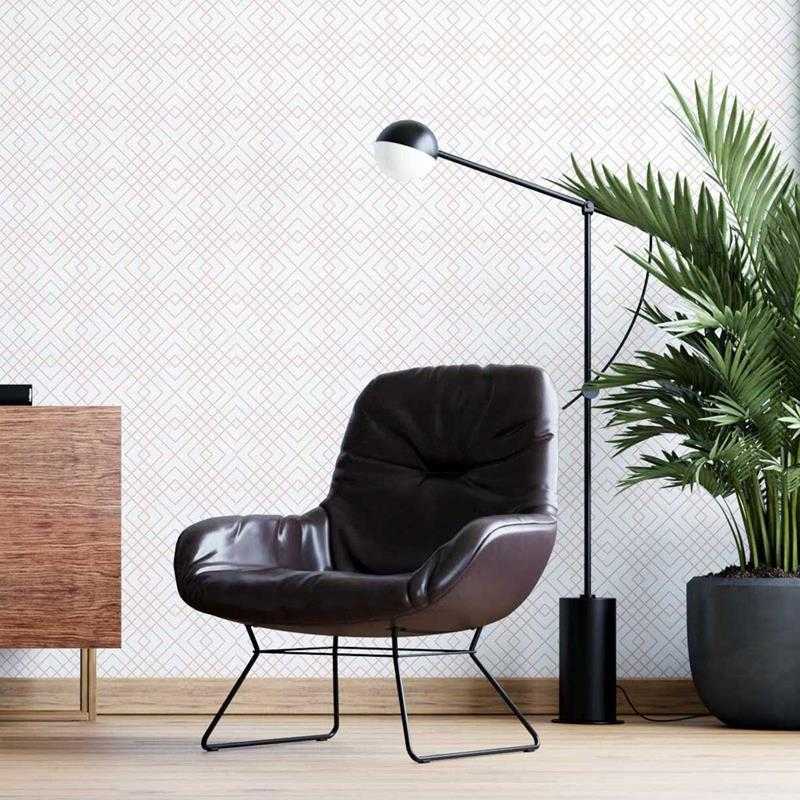 Papel de Parede Adesivo Geométrico Linhas Rosa N05290 - Papel na Parede