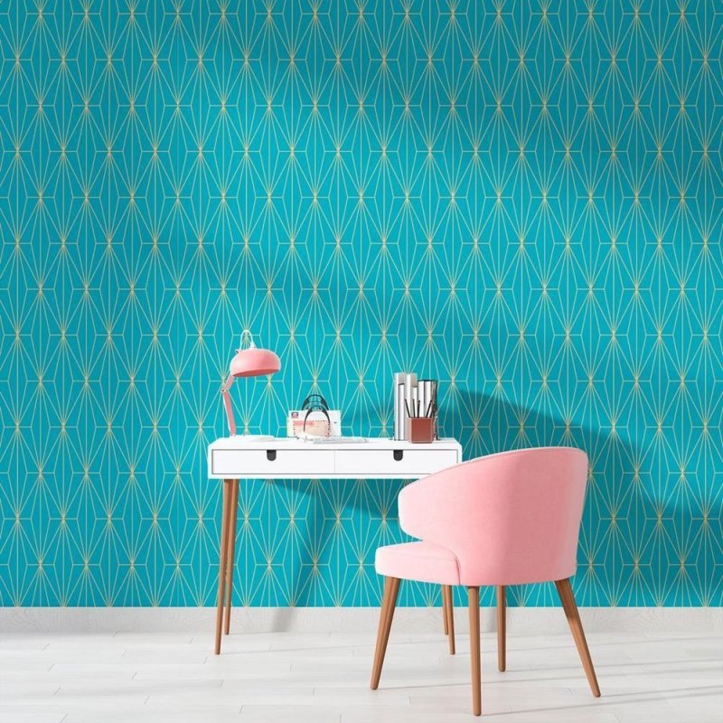 Papel de Parede Adesivo Geométrico Losango Azul N010021 - Papel na Parede