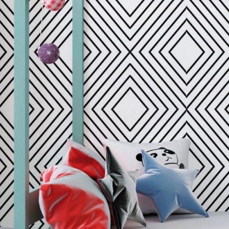 Papel de Parede Adesivo Geométrico Losangos Colorir N018013 - Papel na Parede