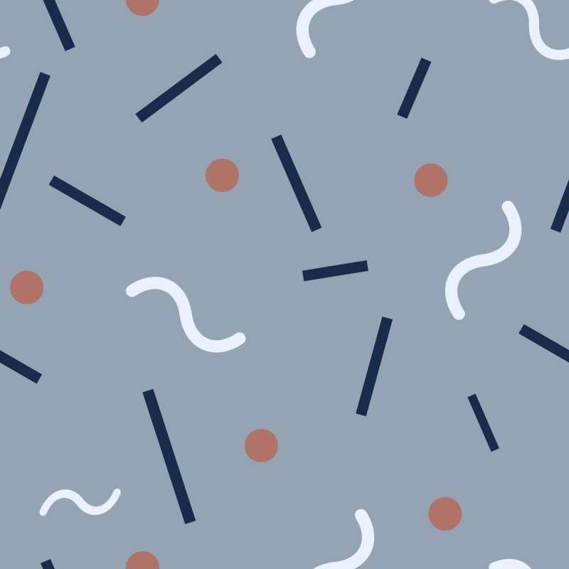Papel de Parede Adesivo Geométrico Minimalista Azul e Vermelho N07093 - Papel na Parede