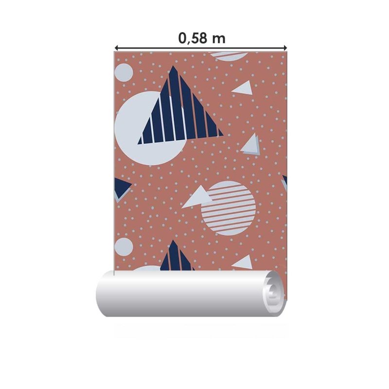 Papel de Parede Adesivo Geométrico Minimalista Poá Laranja N07095 - Papel na Parede