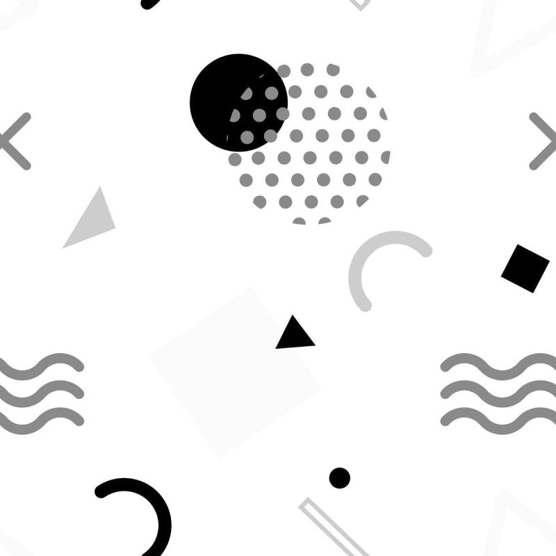 Papel de Parede Adesivo Geométrico Minimalista Preto e Branco N07091 - Papel na Parede