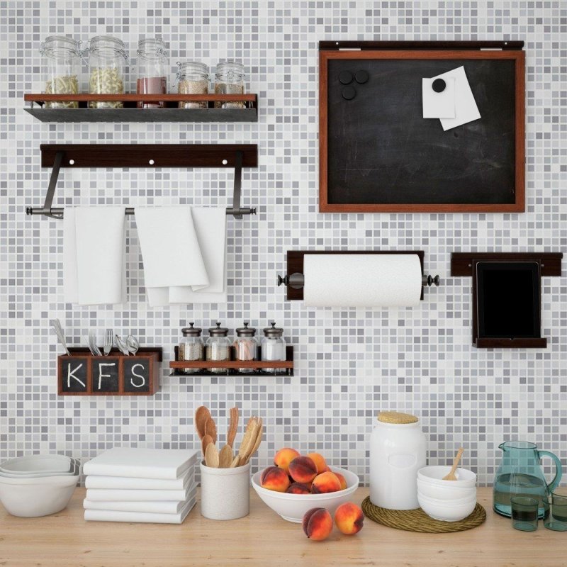 Papel de Parede Adesivo Geométrico Mosaico Pastilhas N013253 - Papel na Parede