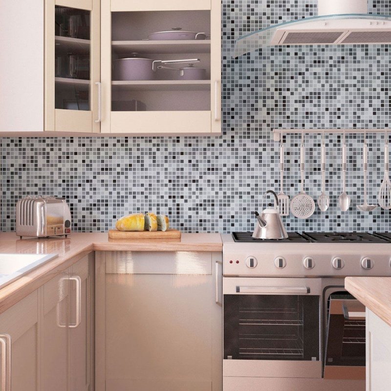 Papel de Parede Adesivo Geométrico Mosaico Pastilhas N013254 - Papel na Parede
