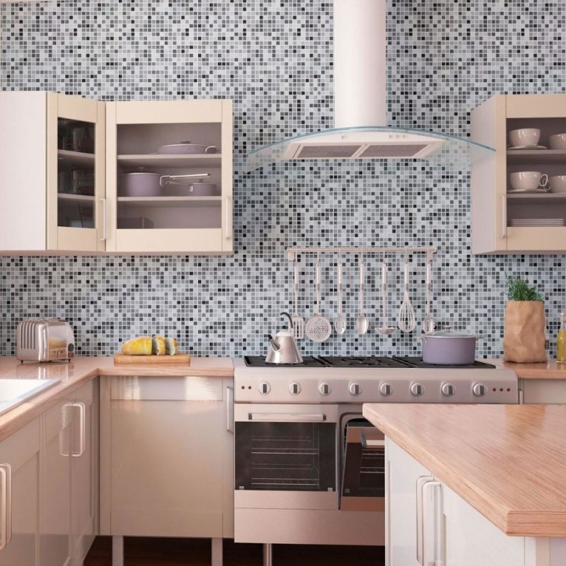Papel de Parede Adesivo Geométrico Mosaico Pastilhas N013254 - Papel na Parede