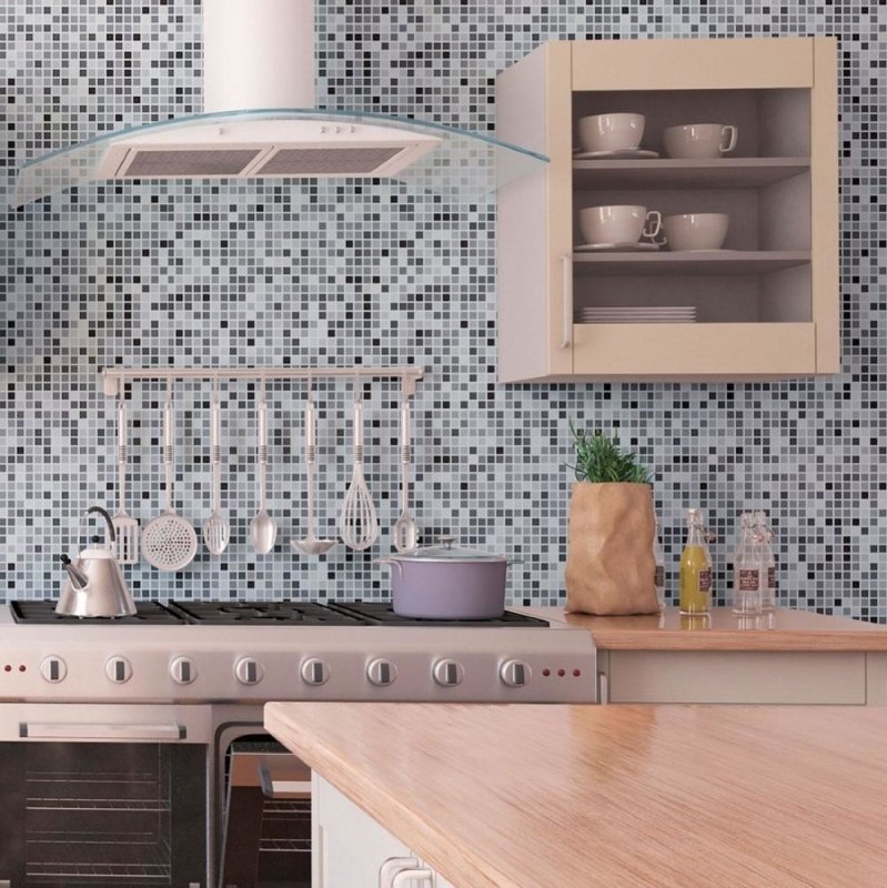 Papel de Parede Adesivo Geométrico Mosaico Pastilhas N013254 - Papel na Parede
