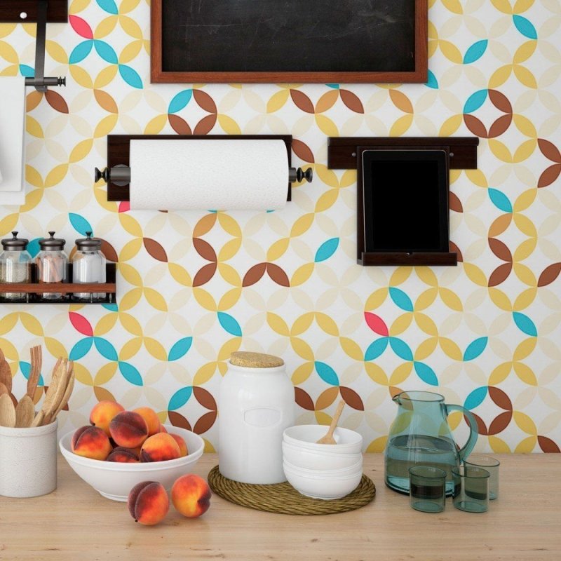 Papel de Parede Adesivo Geométrico Retrô N013213 - Papel na Parede