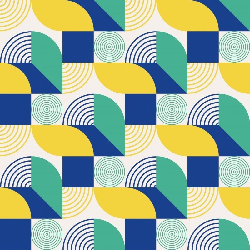 Papel de Parede Adesivo Geométrico Retrô N018090 - Papel na Parede