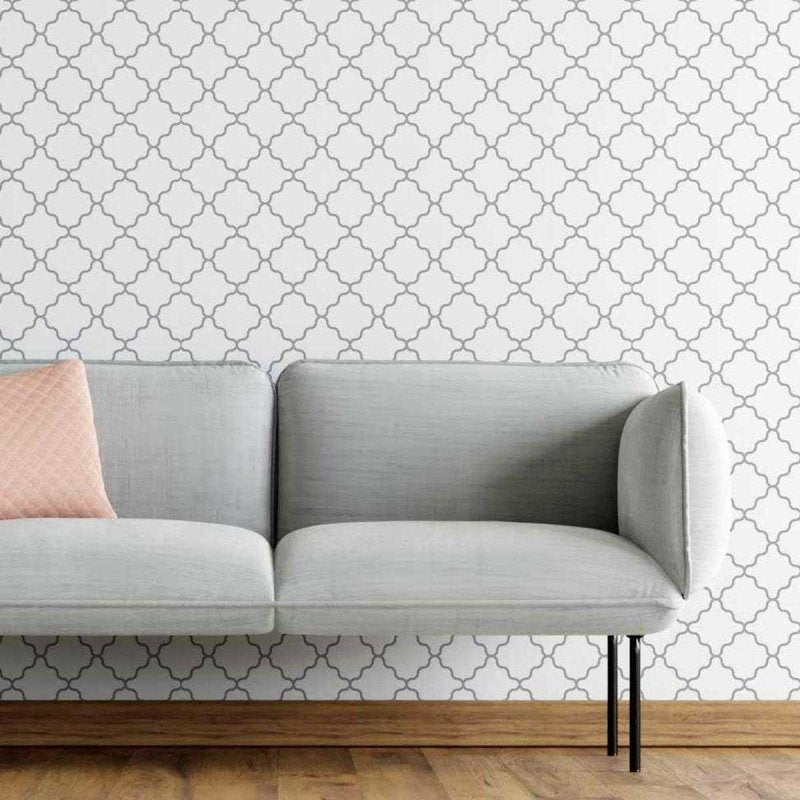 Papel de Parede Adesivo Geométrico Sinuoso Branco N05266 - Papel na Parede