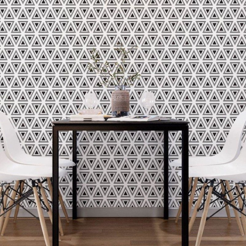 Papel de Parede Adesivo Geométrico Tringulos Listras N018029 - Papel na Parede