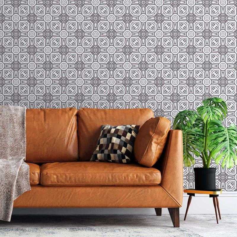 Papel de Parede Adesivo Geométrico Vintage Cinza N05199 - Papel na Parede