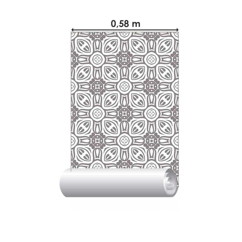 Papel de Parede Adesivo Geométrico Vintage Cinza N05199 - Papel na Parede