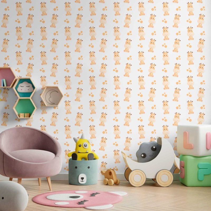 Papel de Parede Adesivo Girafas Cartoon N09029 - Papel na Parede