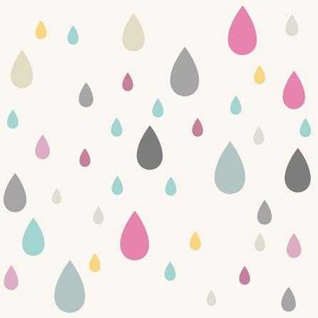 Papel de Parede Adesivo Gotas Colorido Chuva 545641 - Papel na Parede