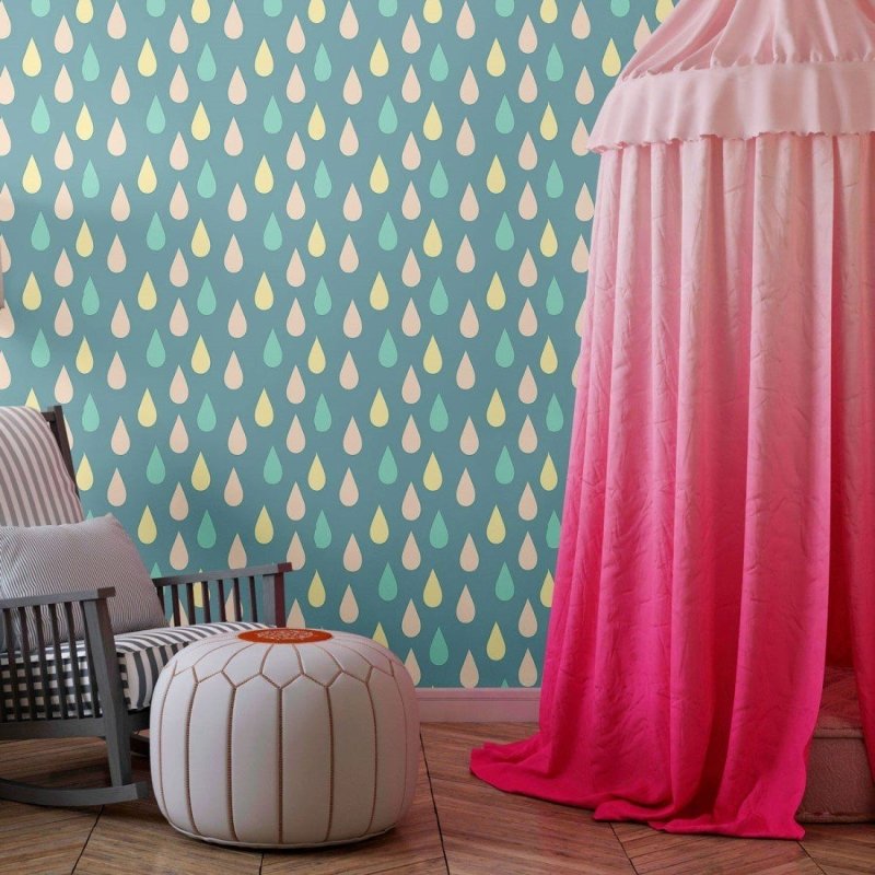 Papel de Parede Adesivo Gotas de Chuva N013172 - Papel na Parede