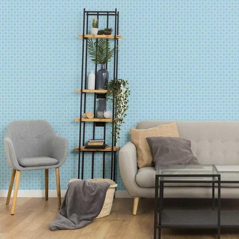 Papel de Parede Adesivo Grafismo Árabe Azul N06080 - Papel na Parede