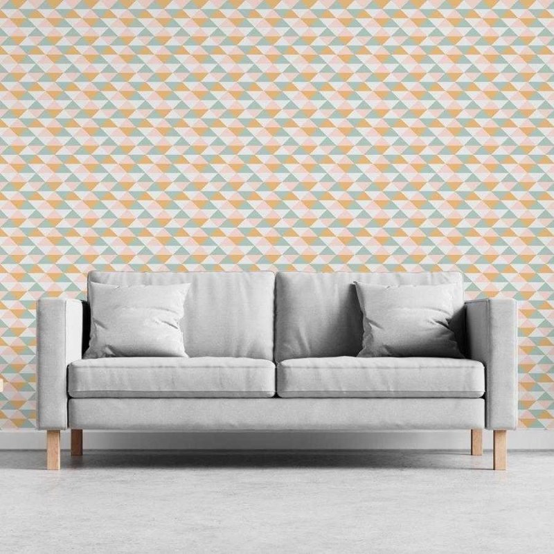 Papel de Parede Adesivo Grafismo Triêngulo Colorido N06289 - Papel na Parede