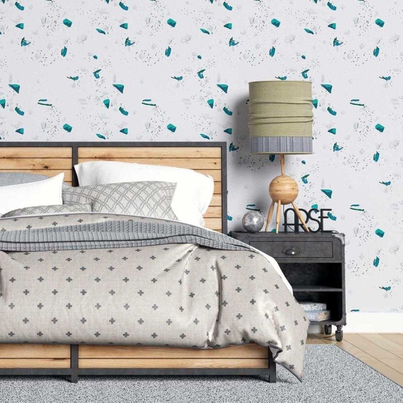 Papel de Parede Adesivo Granilite Branco e Verde N07129 - Papel na Parede