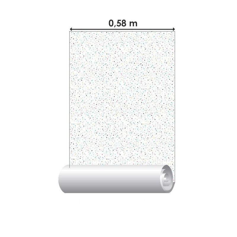 Papel de Parede Adesivo Granilite Colorido Branco N04285 - Papel na Parede