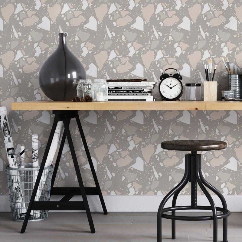 Papel de Parede Adesivo Granilite Marrom N05095 - Papel na Parede