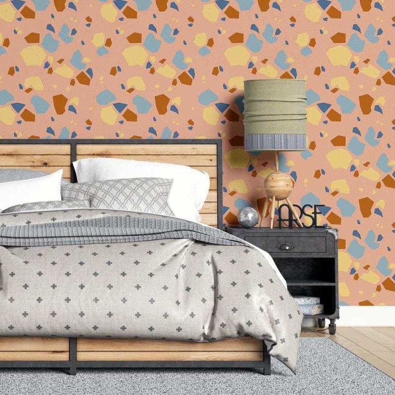 Papel de Parede Adesivo Granilite Moderno Grande Laranja N07111 - Papel na Parede