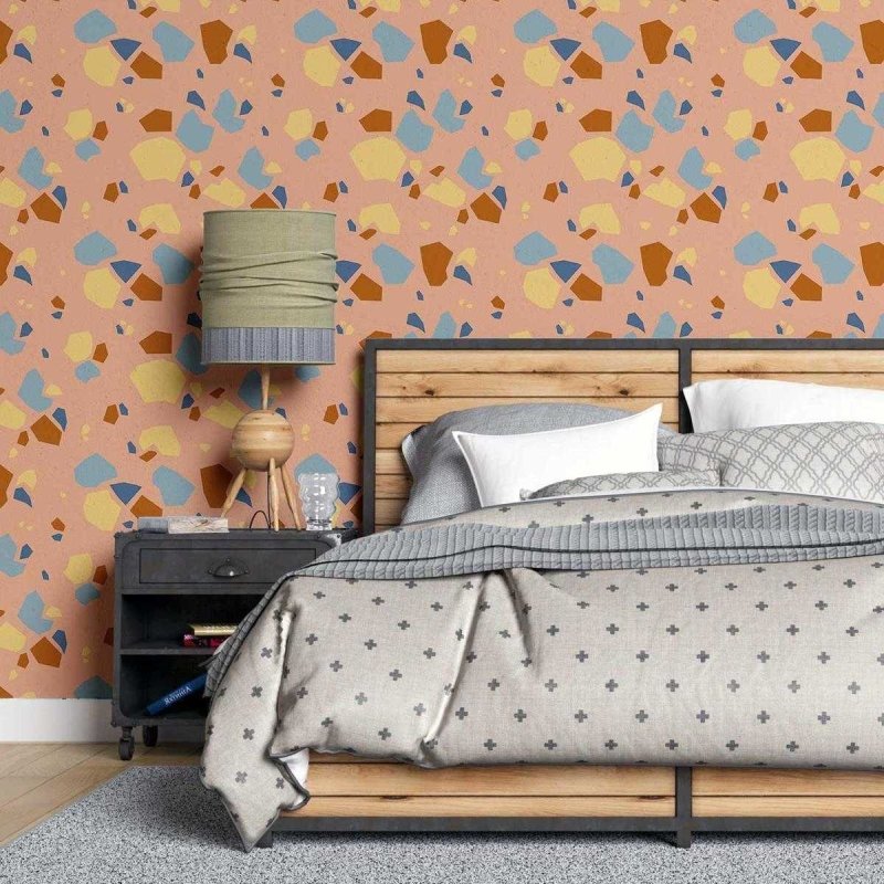 Papel de Parede Adesivo Granilite Moderno Grande Laranja N07111 - Papel na Parede
