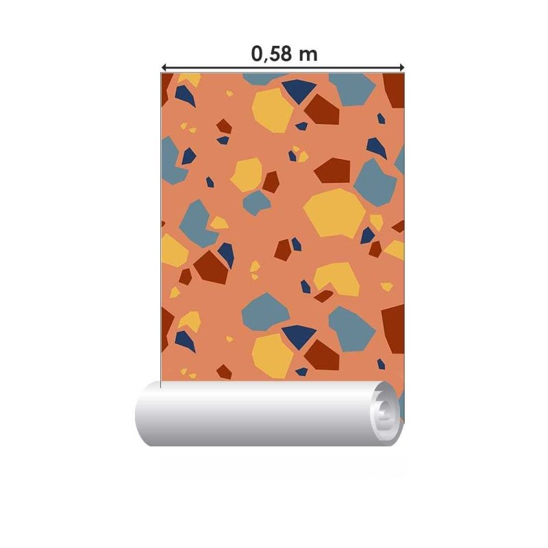 Papel de Parede Adesivo Granilite Moderno Grande Laranja N07111 - Papel na Parede