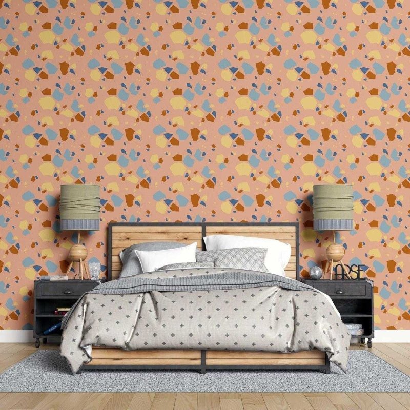 Papel de Parede Adesivo Granilite Moderno Grande Laranja N07111 - Papel na Parede