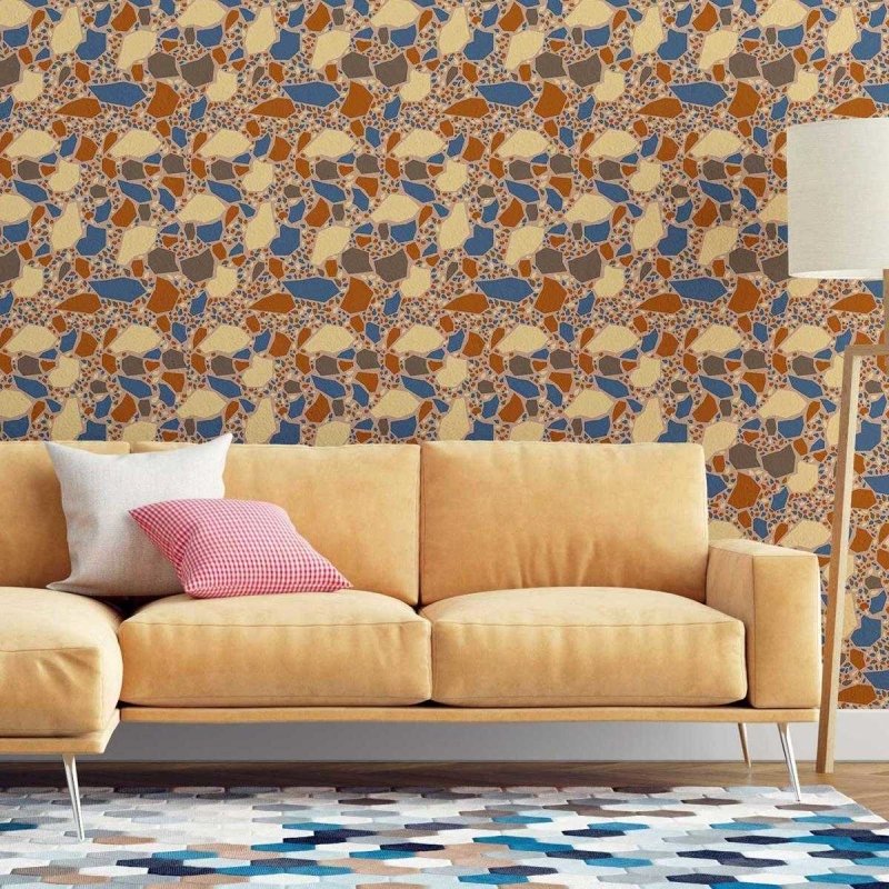 Papel de Parede Adesivo Granilite Moderno Grande Marrom N07112 - Papel na Parede