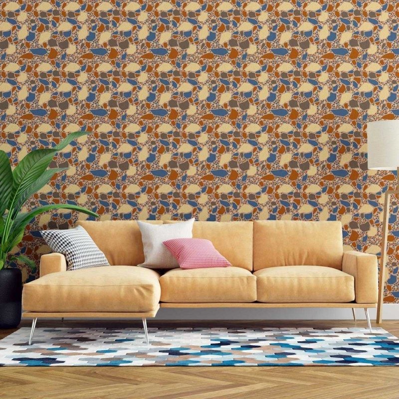 Papel de Parede Adesivo Granilite Moderno Grande Marrom N07112 - Papel na Parede