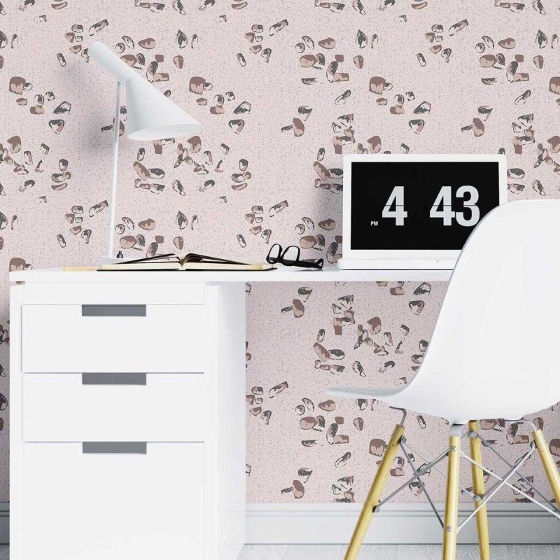 Papel de Parede Adesivo Granilite Rosa e Marrom N07138 - Papel na Parede