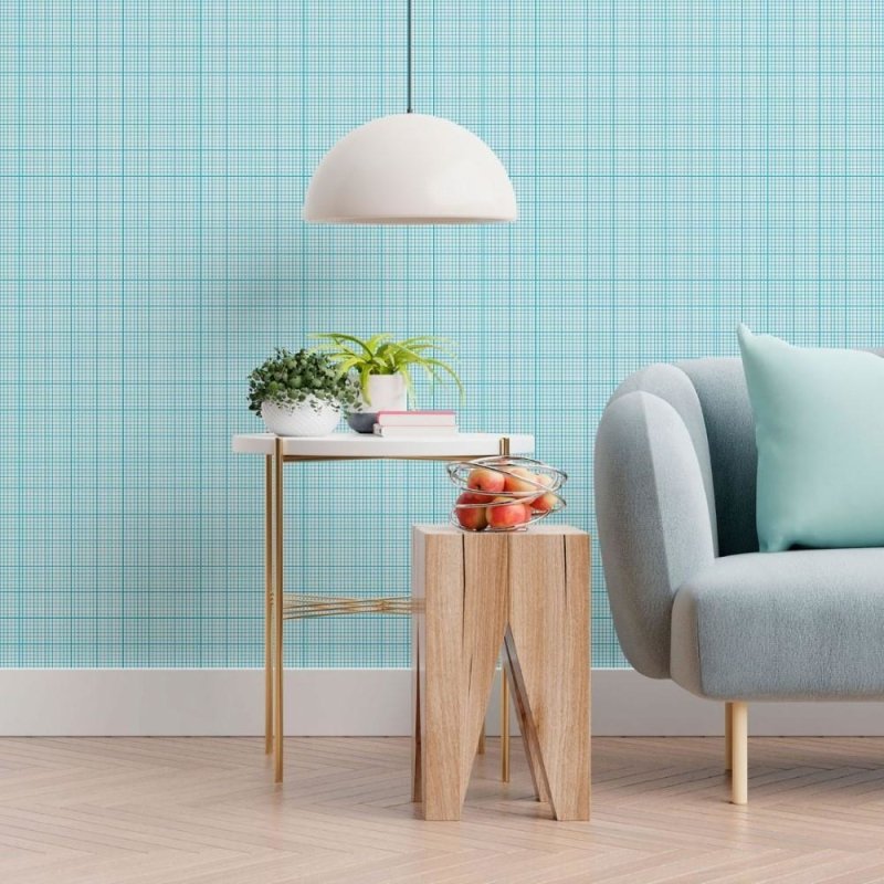 Papel de Parede Adesivo Gride Quadriculado Caderno N013160 - Papel na Parede