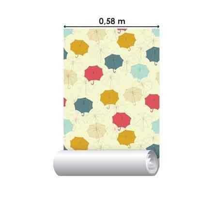 Papel de Parede Adesivo Guarda Chuva Colorido 35466 - Papel na Parede