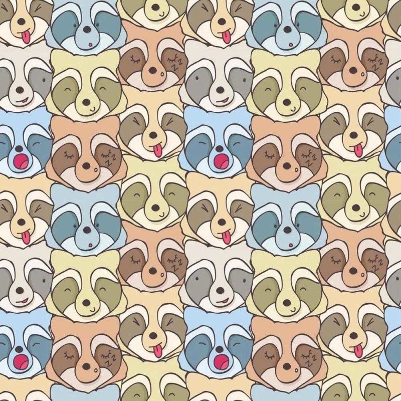 Papel de Parede Adesivo guaxinins 400179454 - Papel na Parede