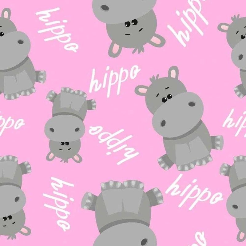 Papel de Parede Adesivo Hipopotamo Rosa 225431935 - Papel na Parede