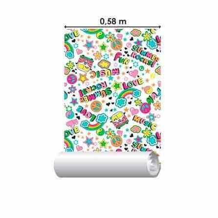 Papel de Parede Adesivo Hippie Colorido Jovem 48936526 - Papel na Parede