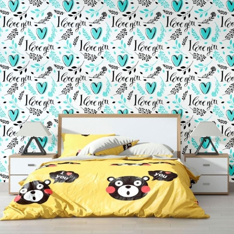 Papel de Parede Adesivo I Love You N012057 - Papel na Parede