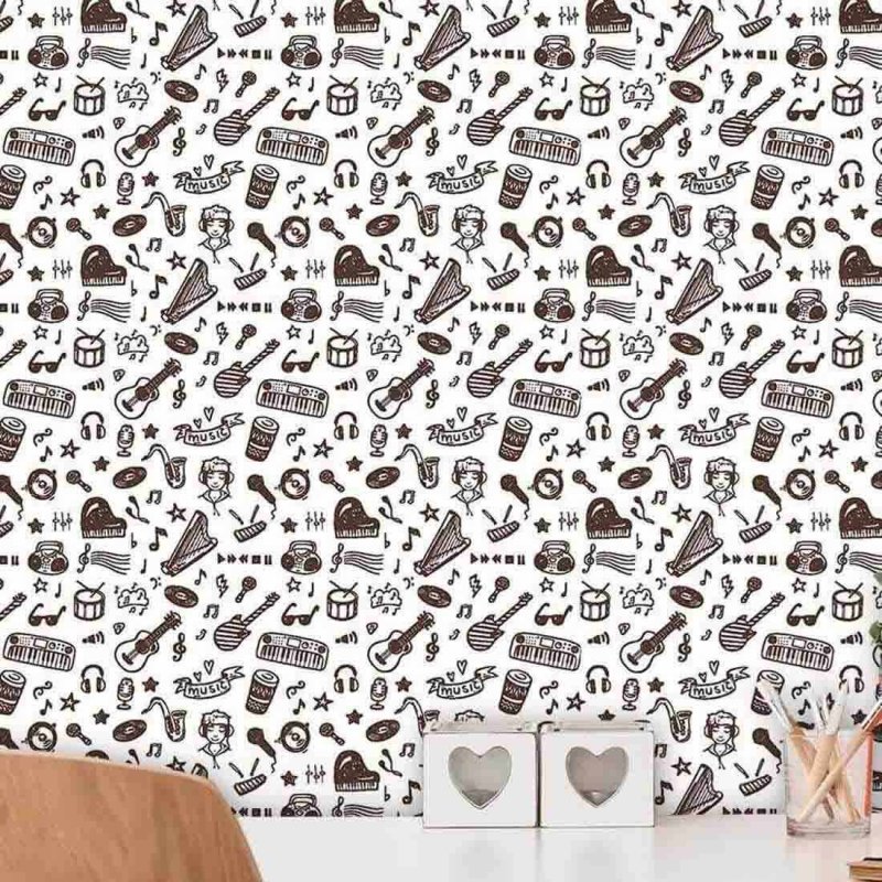 Papel de Parede Adesivo Ícones Música 251418574 - Papel na Parede
