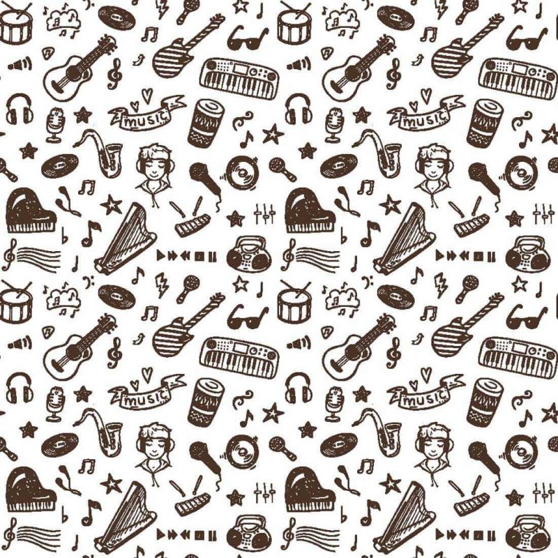Papel de Parede Adesivo Ícones Música 251418574 - Papel na Parede
