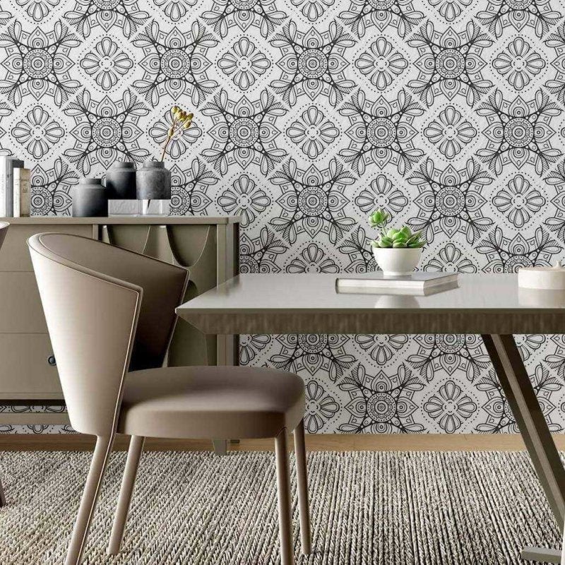 Papel de Parede Adesivo Indiano Abstrato N02158 - Papel na Parede