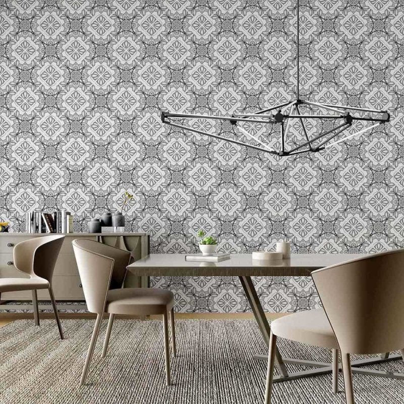 Papel de Parede Adesivo Indiano Abstrato N02158 - Papel na Parede