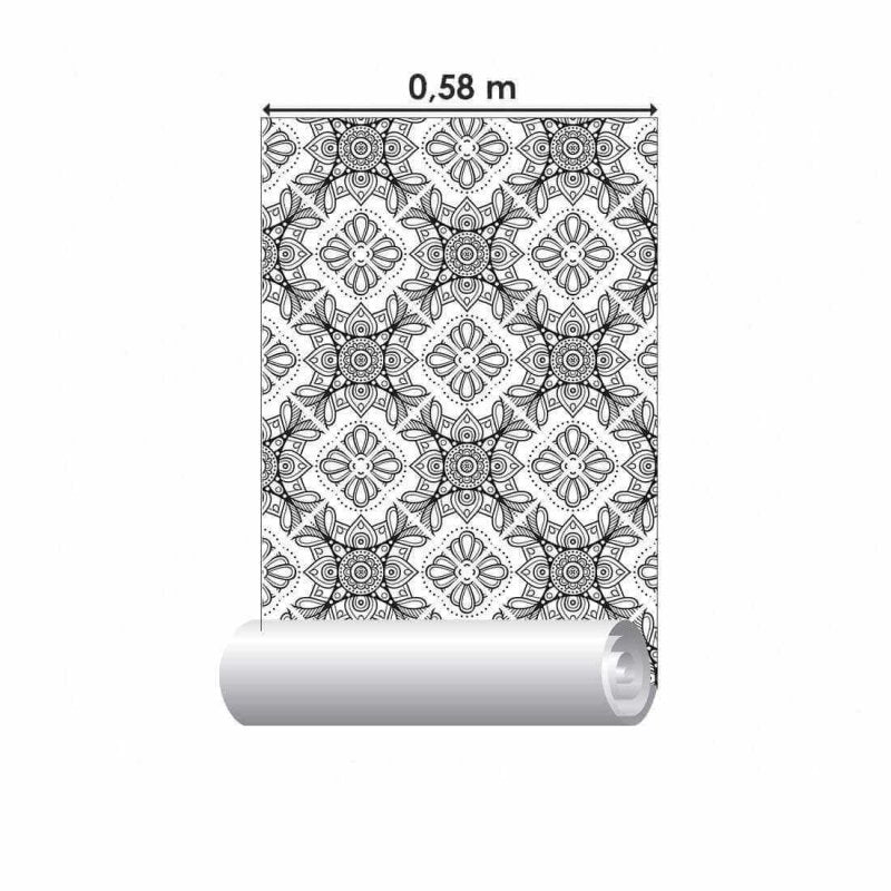 Papel de Parede Adesivo Indiano Abstrato N02158 - Papel na Parede