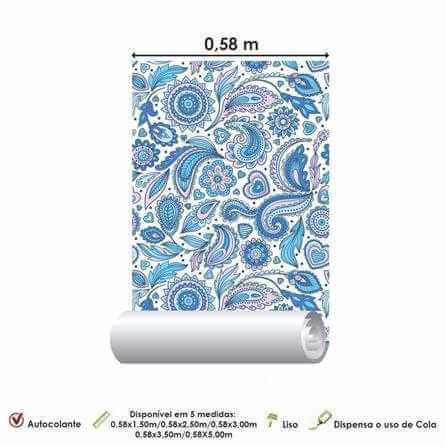 Papel de Parede Adesivo Indiano azul 177258074 - Papel na Parede