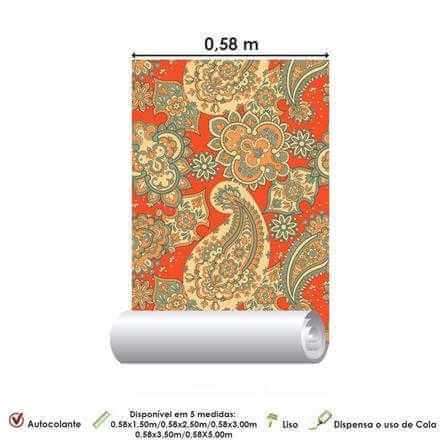 Papel de Parede Adesivo Indiano Colorido 606505352 - Papel na Parede
