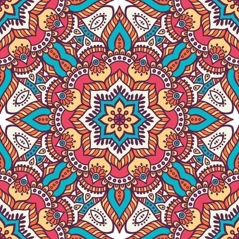 Papel de Parede Adesivo Indiano Colorido N03036 - Papel na Parede